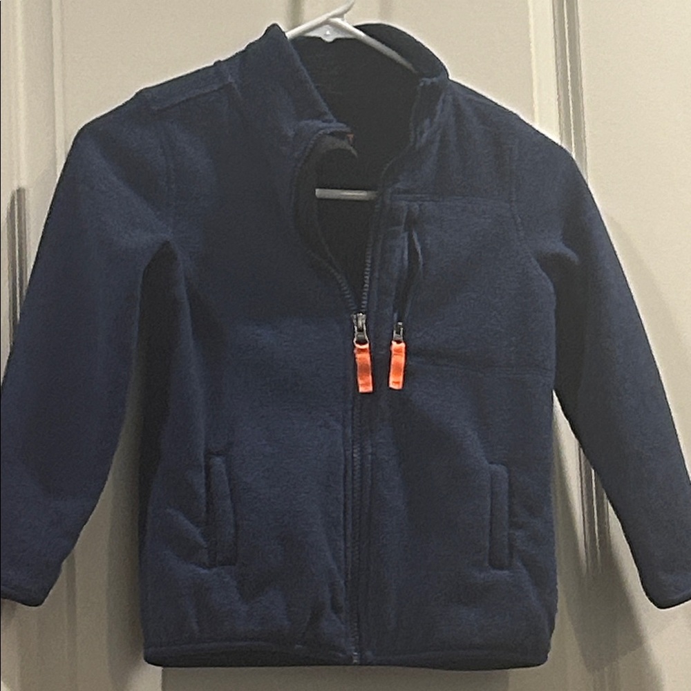 32 Degrees Heat kids Fleece Sherpa lined ZipUp Jacket pockets Size XS (5/6) blue
